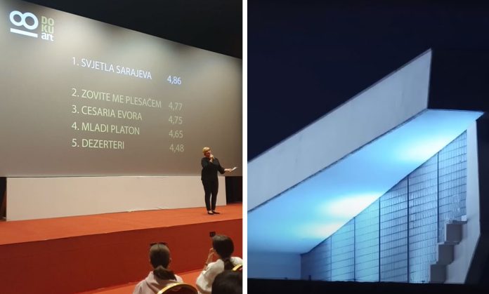 Na fotografiji: Dodjela nagrada 18. DOKUarta / Kadar iz dokumentarnog filma 