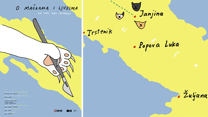 Na fotografiji: Plakat "O mačkama i ljudima" i still iz filma / Ilustracije: Ena Jurov
